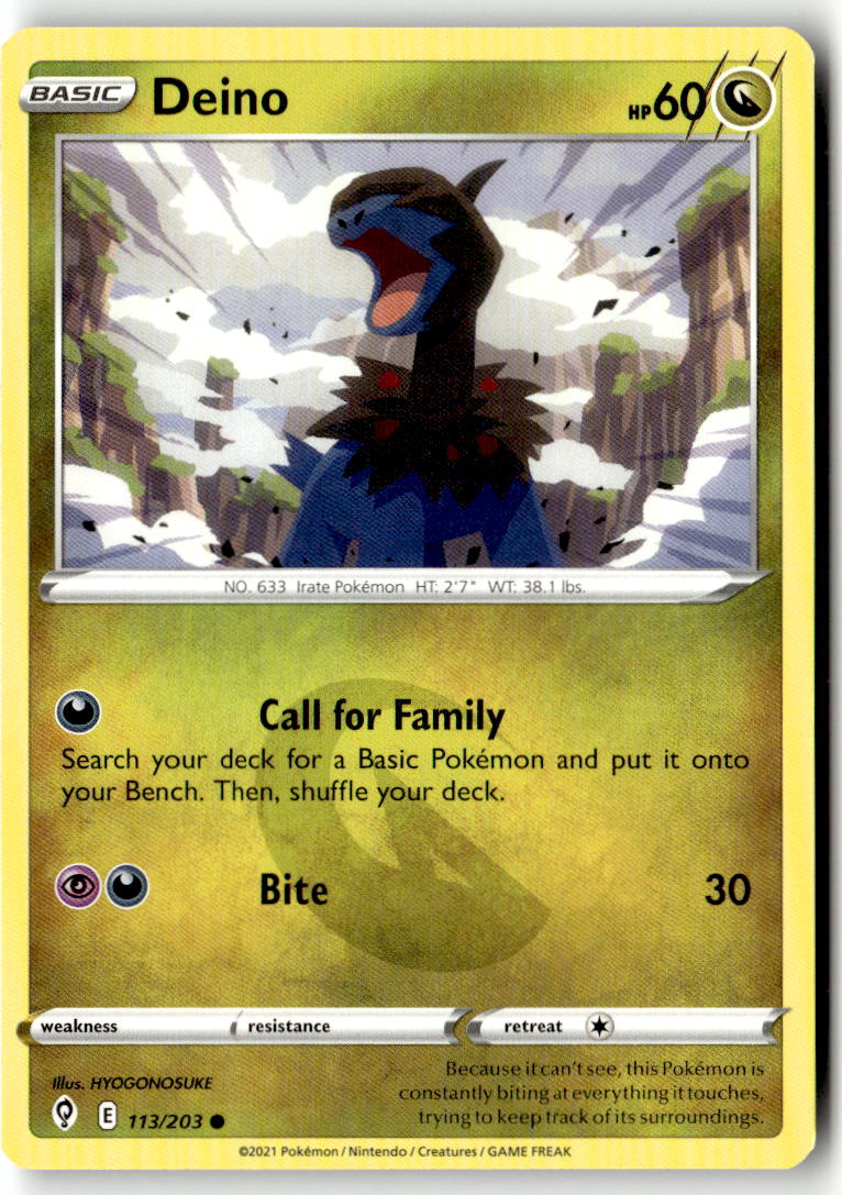 Front of Deino 113/203 from Evolving Skies