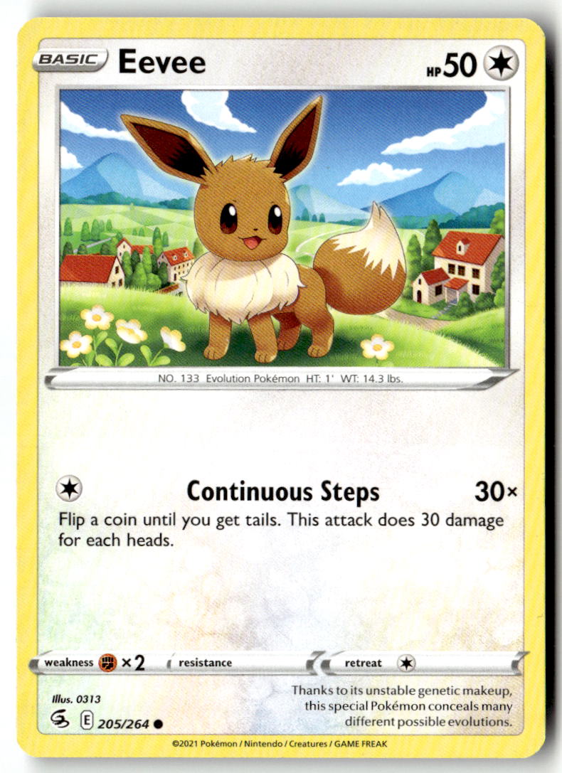 Front of Eevee 205/264 from Fusion Strike