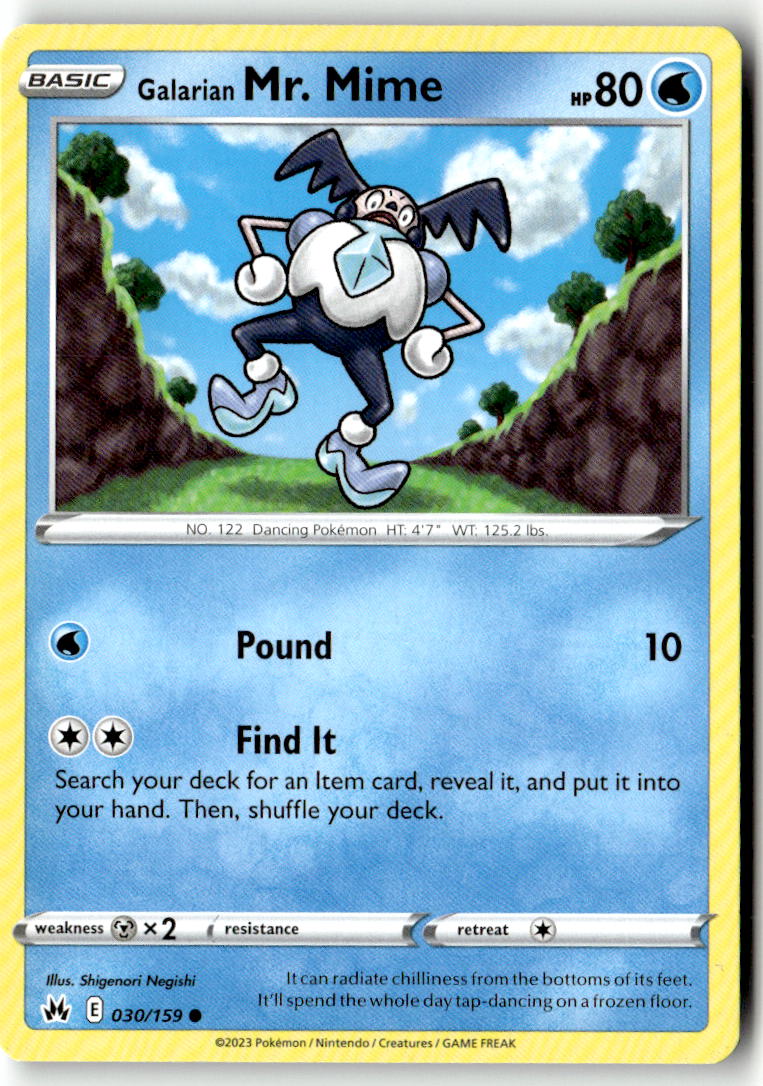 Front of Galarian Mr. Mime 030/159 from Crown Zenith