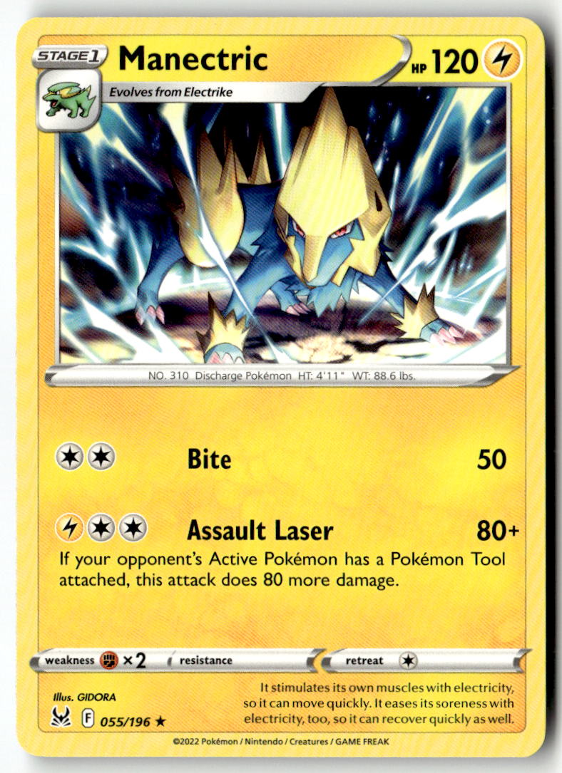 Front of Manectric 055/196 from Lost Origin