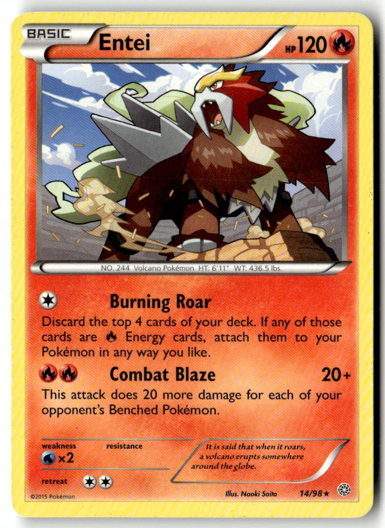 Front of Entei (14) 14/98 from XY - Ancient Origins