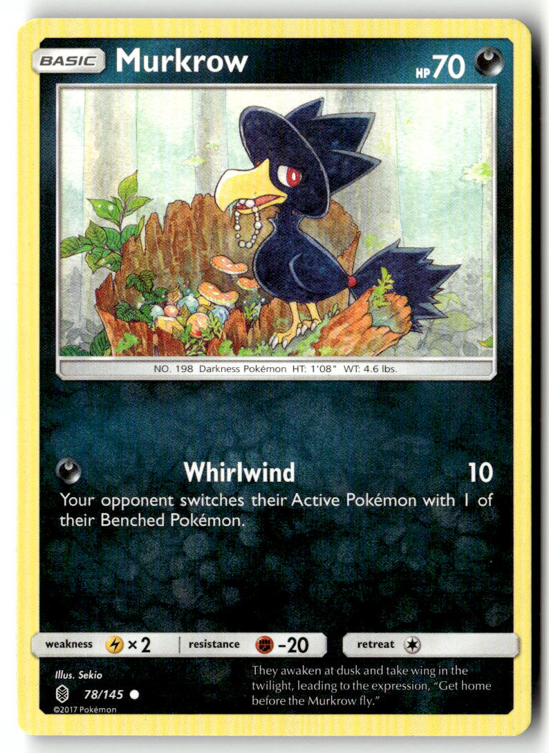 Front of Murkrow 78/145 from SM - Guardians Rising