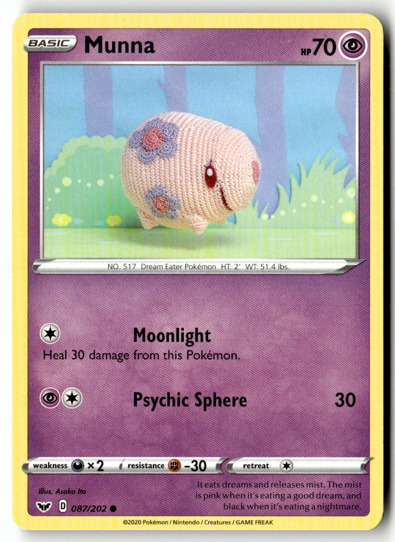 Front of Munna 087/202 from Sword & Shield Base Set