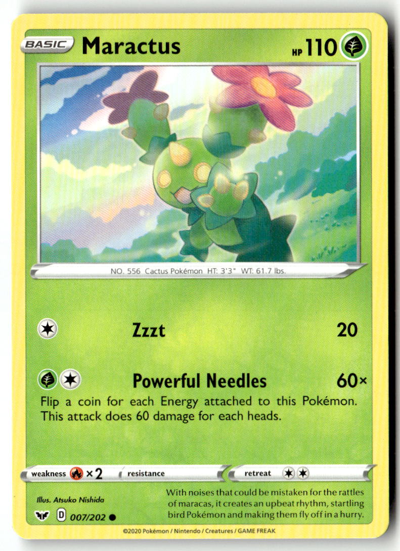 Front of Maractus 007/202 from Sword & Shield Base Set