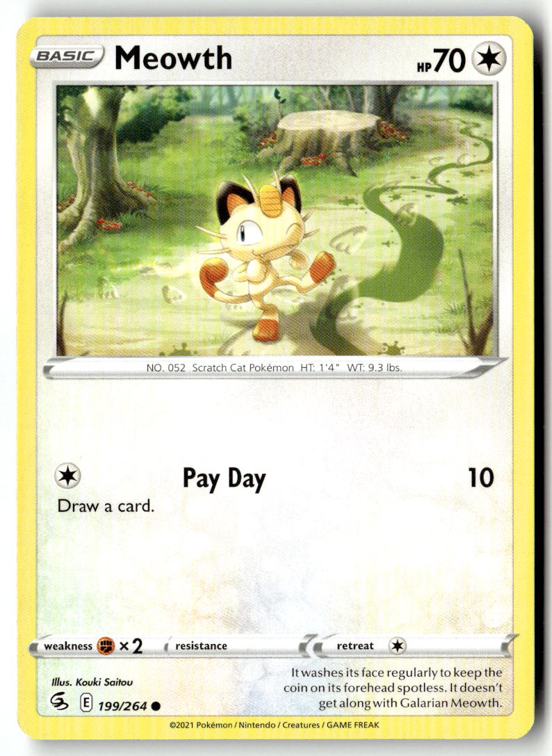 Front of Meowth 199/264 from Fusion Strike