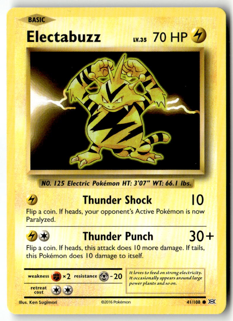 Front of Electabuzz 41/108 from XY - Evolutions