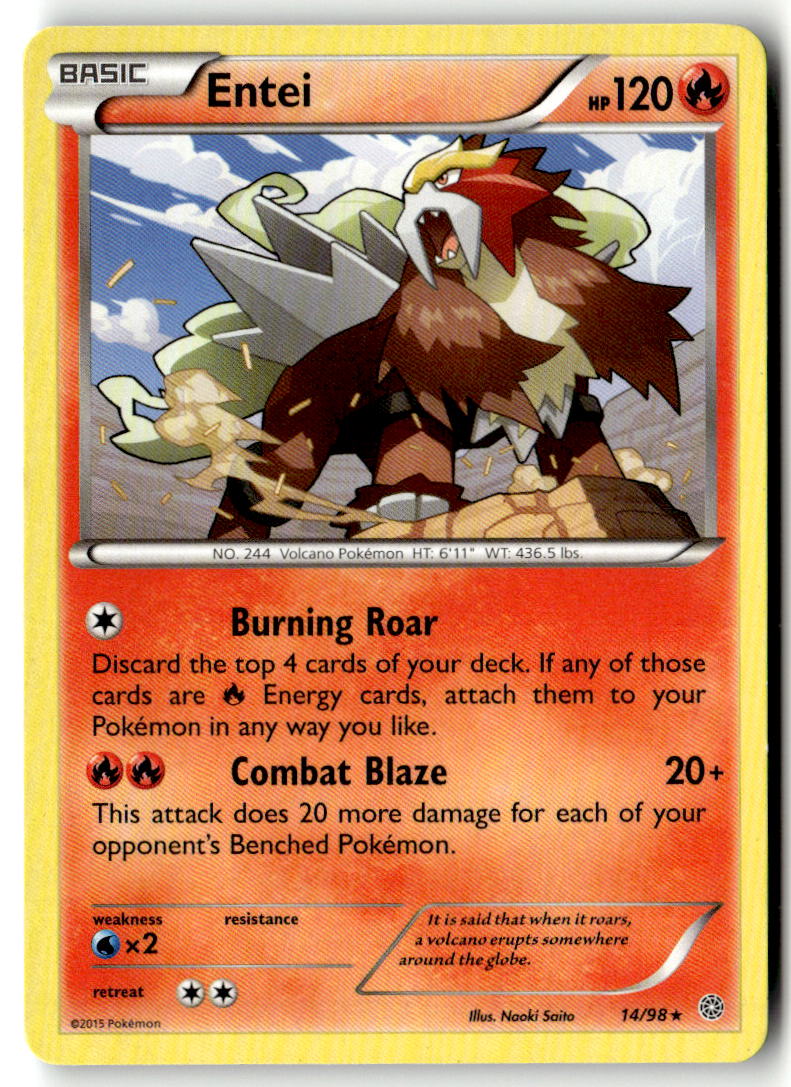 Front of Entei (14) 14/98 from XY - Ancient Origins