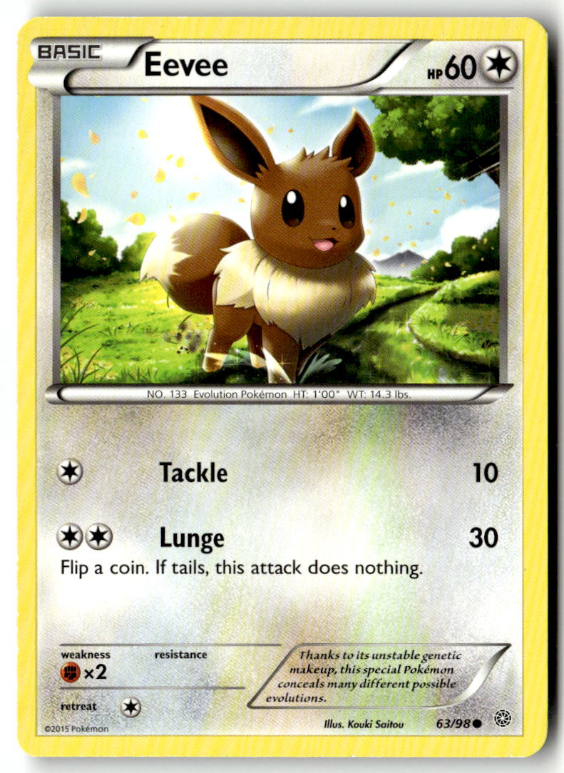 Front of Eevee 63/98 from XY - Ancient Origins