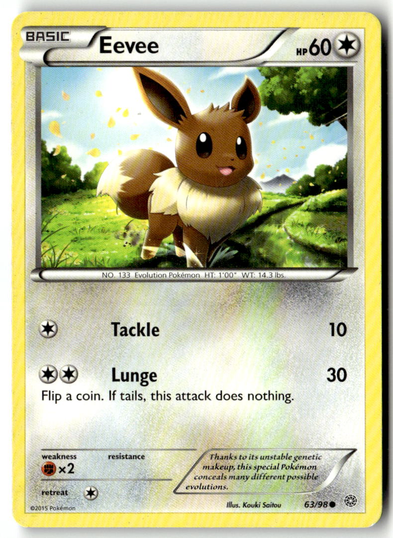 Front of Eevee 63/98 from XY - Ancient Origins