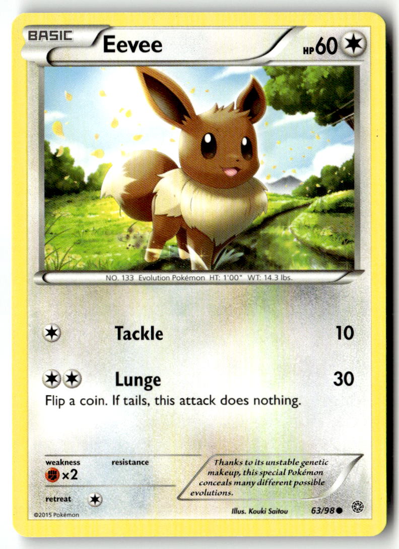 Front of Eevee 63/98 from XY - Ancient Origins