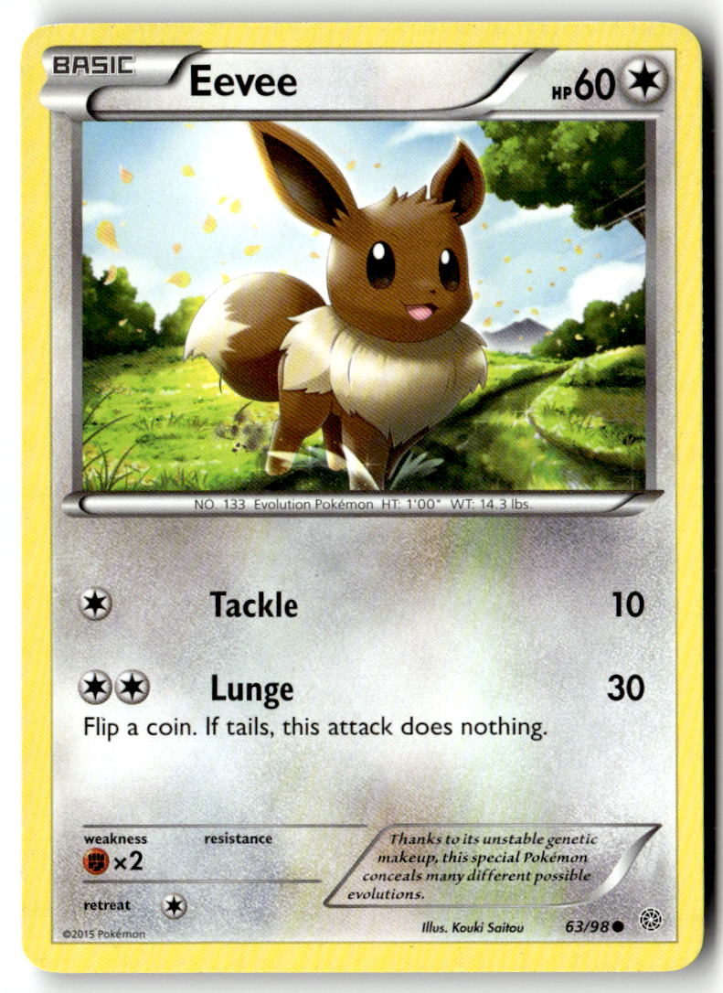 Front of Eevee 63/98 from XY - Ancient Origins