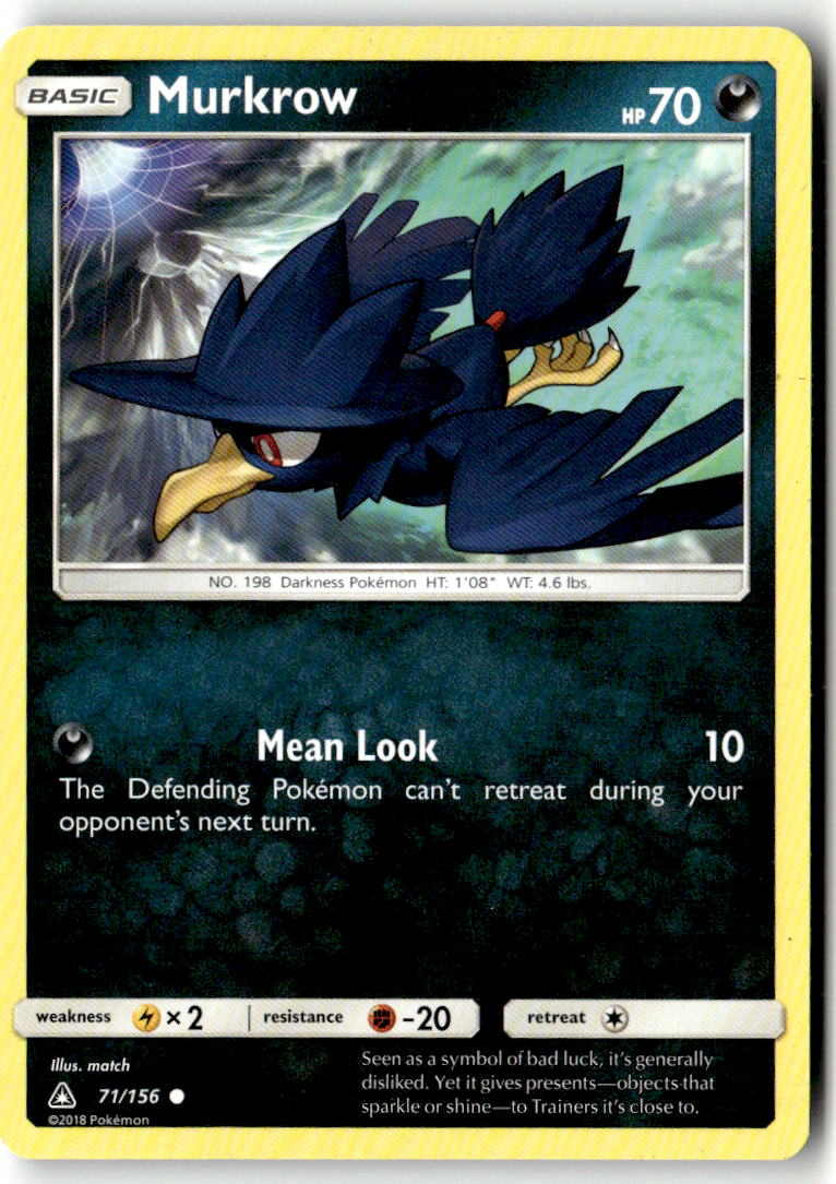 Front of Murkrow 71/156 from SM - Ultra Prism