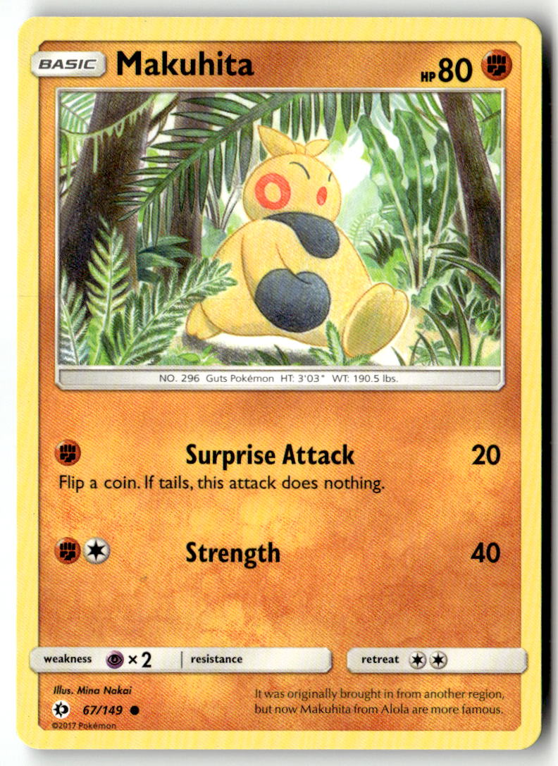 Front of Makuhita 67/149 from SM Base Set