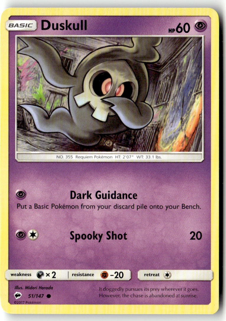 Front of Duskull 51/147 from SM - Burning Shadows