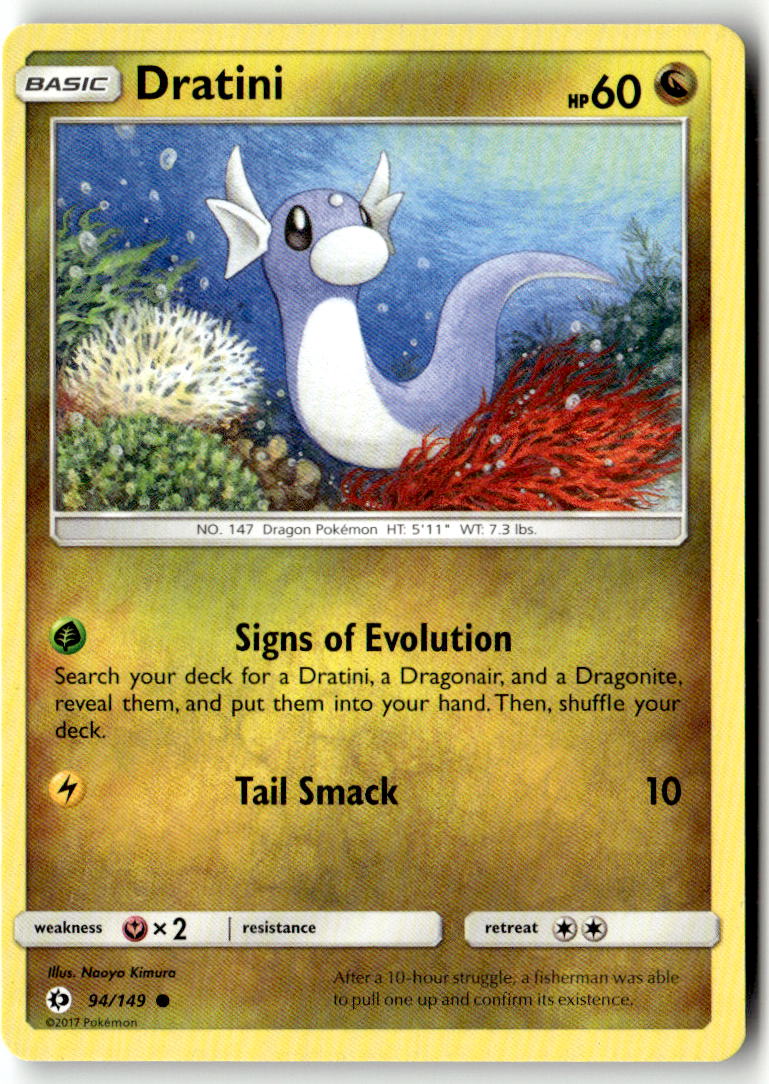 Front of Dratini 94/149 from SM Base Set