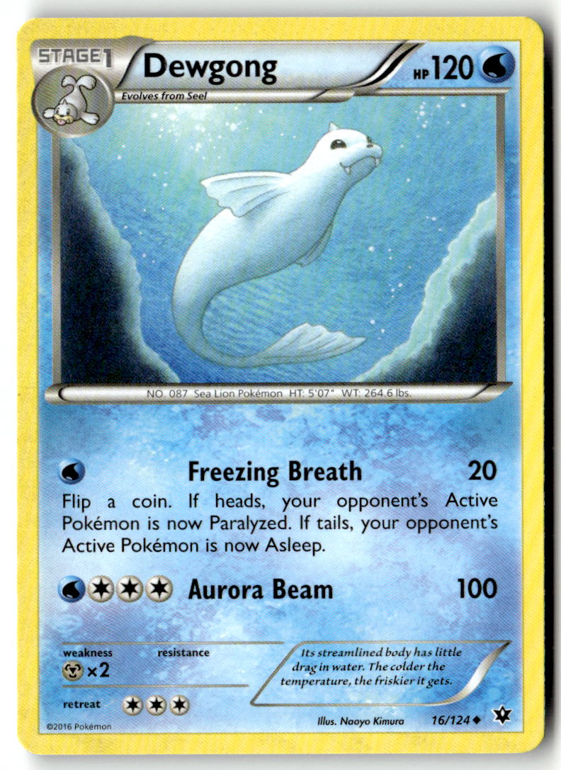 Front of Dewgong 16/124 from XY - Fates Collide