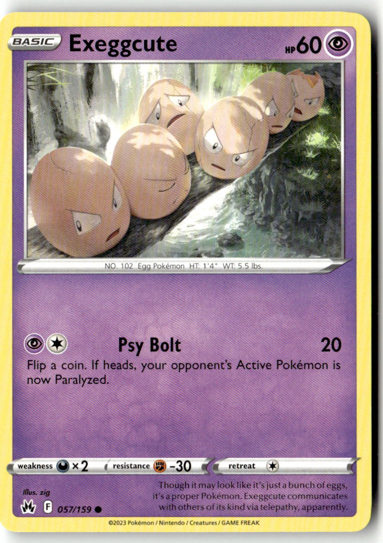 Front of Exeggcute 057/159 from Crown Zenith