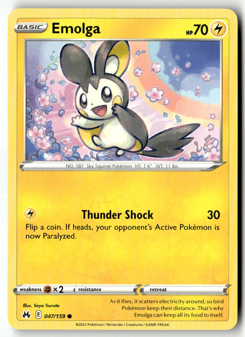 Front of Emolga 047/159 from Crown Zenith