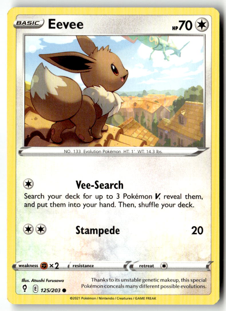 Front of Eevee 125/203 from Evolving Skies