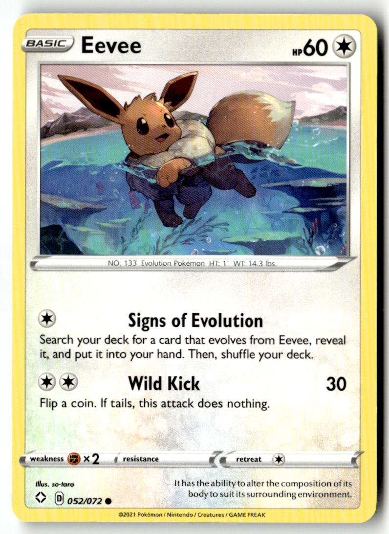 Front of Eevee 052/072 from Shining Fates