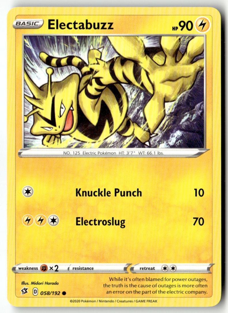 Front of Electabuzz 058/192 from Rebel Clash