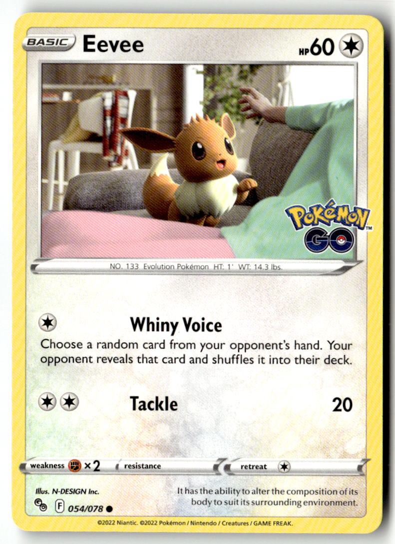 Front of Eevee 054/078 from Pokemon GO