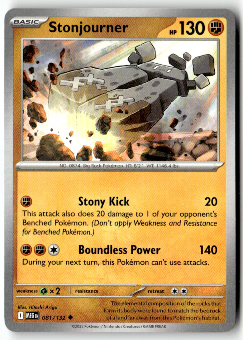 Front of Stonjourner 081/132 from Mega Evolution