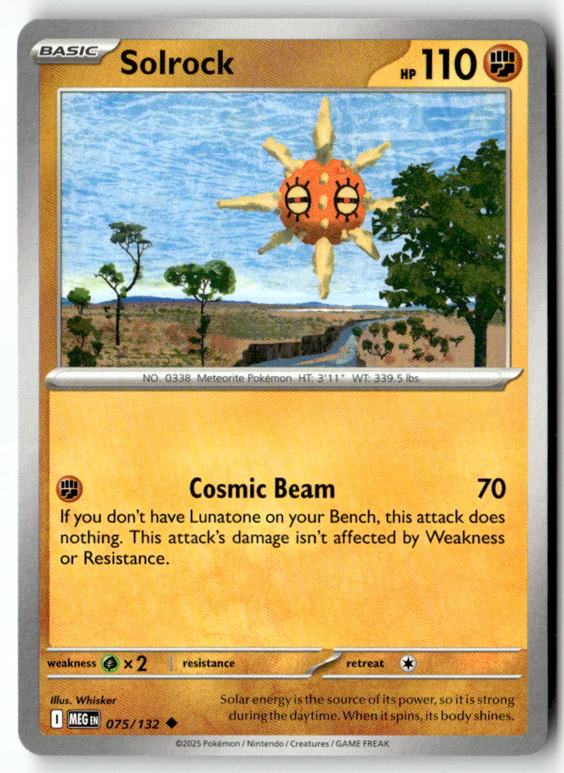 Front of Solrock 075/132 from Mega Evolution