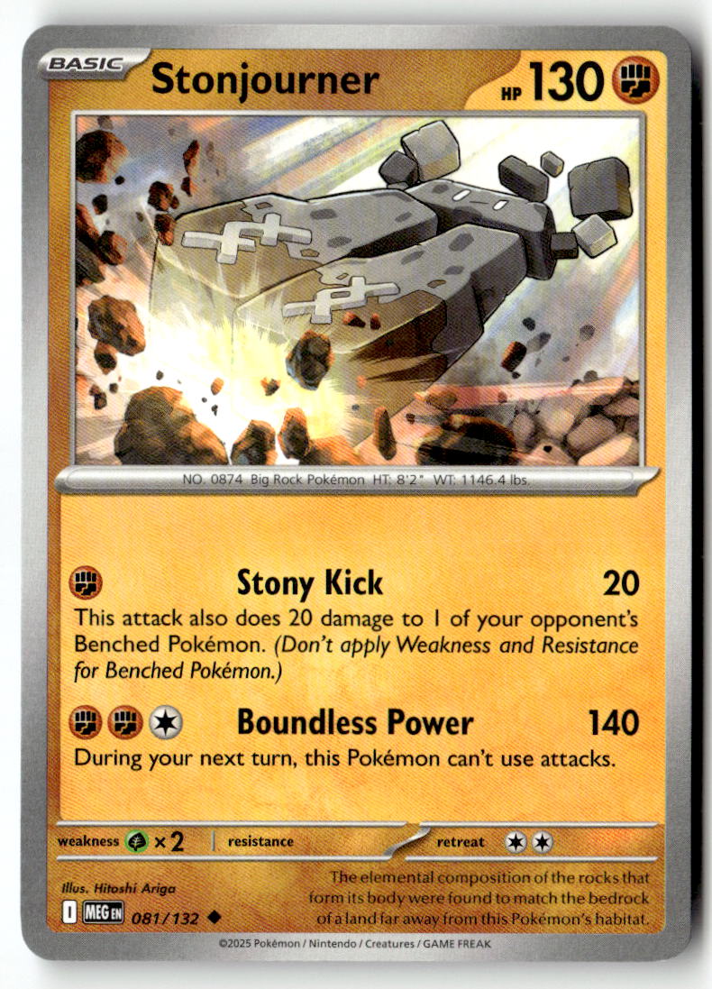 Front of Stonjourner 081/132 from Mega Evolution