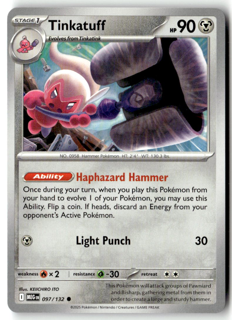Front of Tinkatuff 097/132 from Mega Evolution
