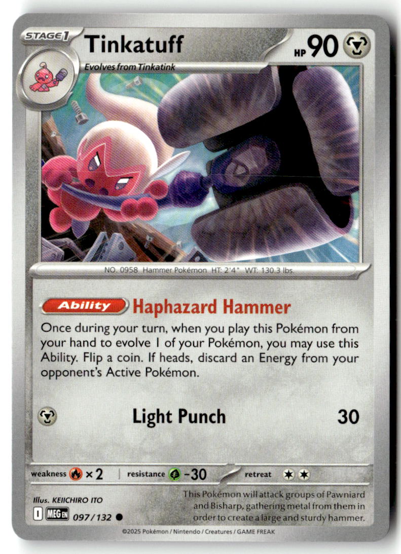 Front of Tinkatuff 097/132 from Mega Evolution