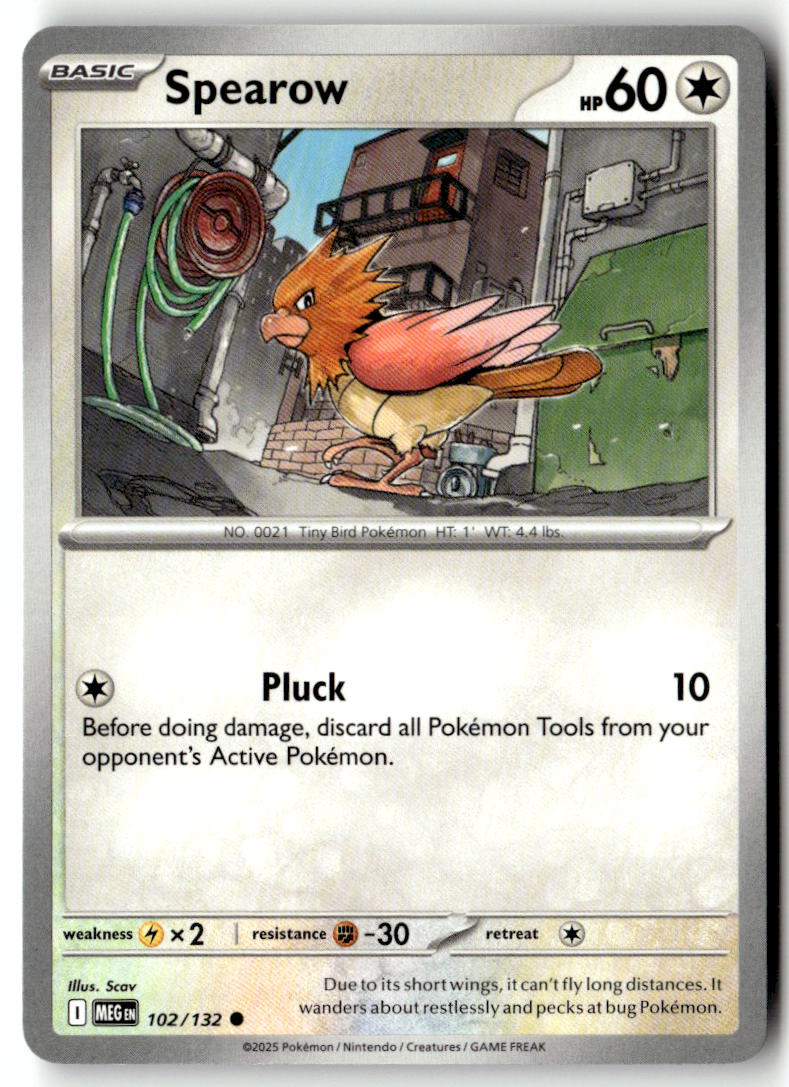 Front of Spearow 102/132 from Mega Evolution