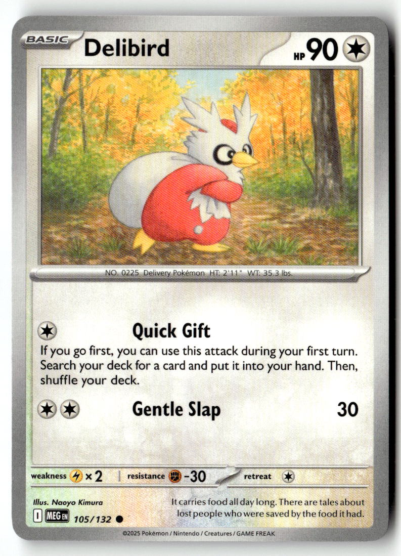Front of Delibird 105/132 from Mega Evolution