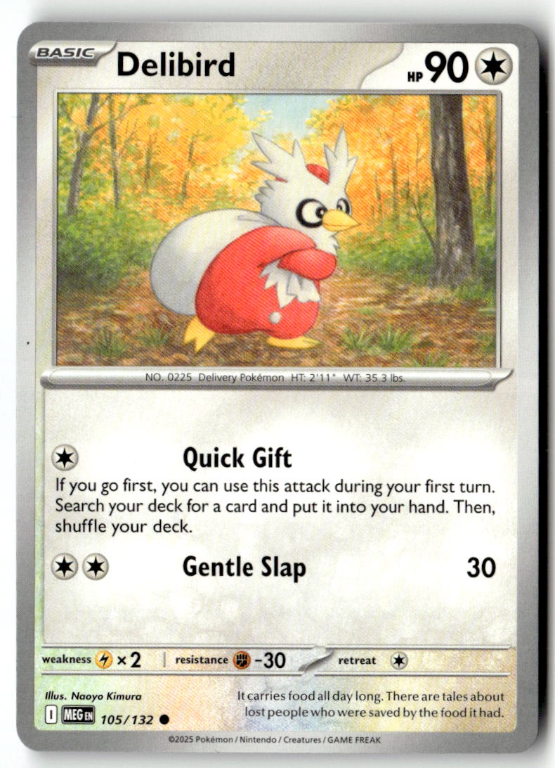 Front of Delibird 105/132 from Mega Evolution