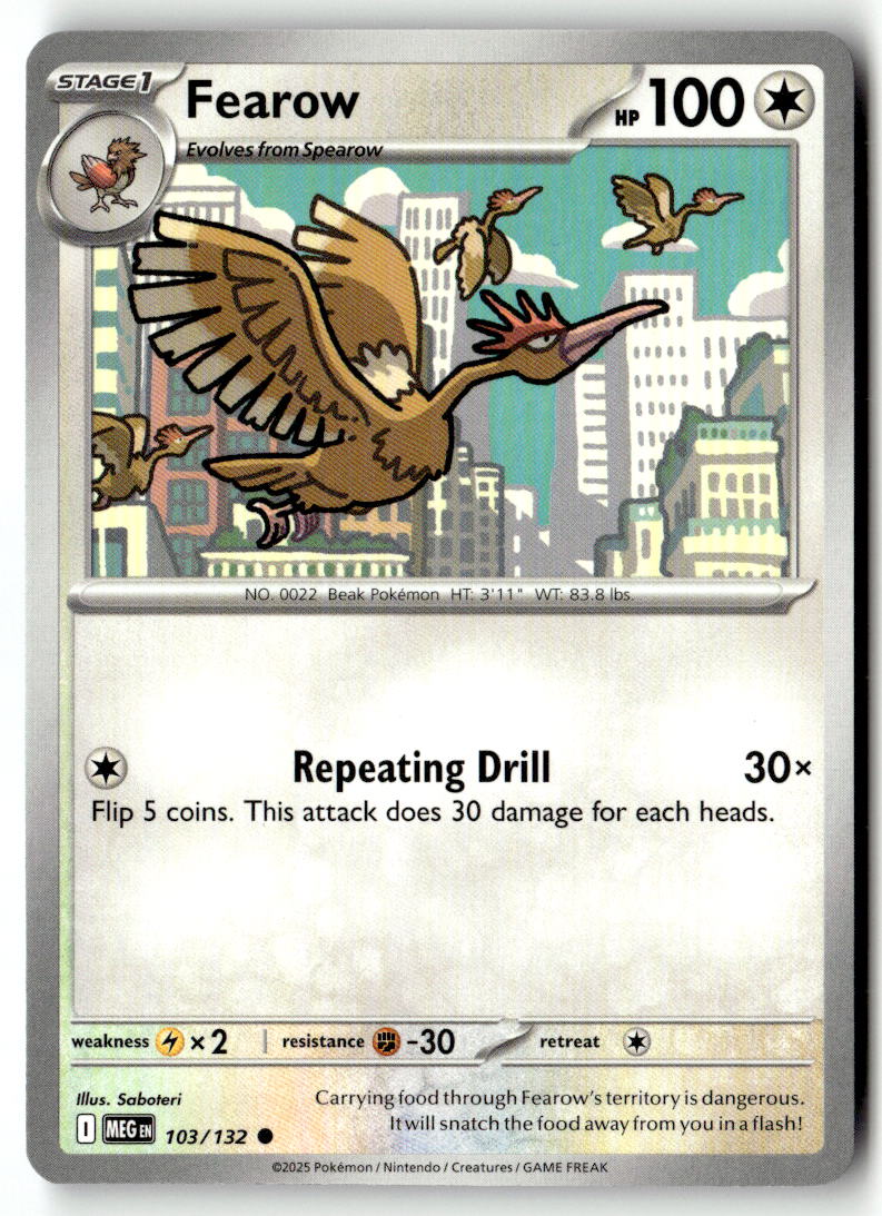 Front of Fearow 103/132 from Mega Evolution