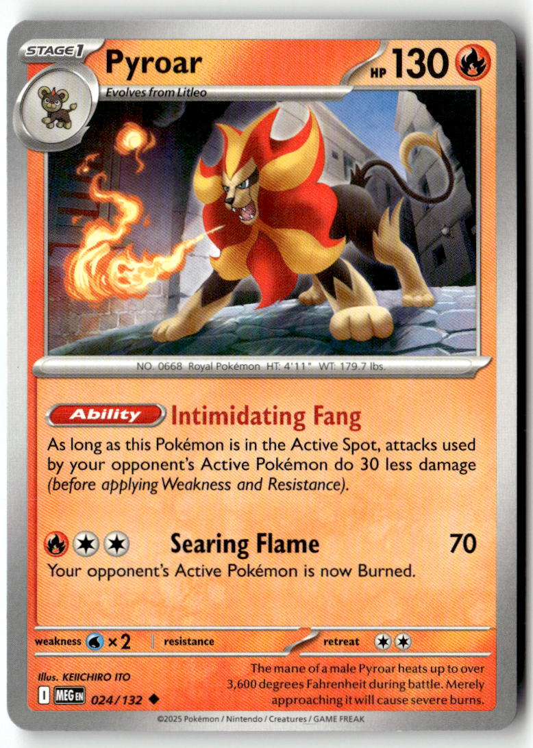 Front of Pyroar 024/132 from Mega Evolution