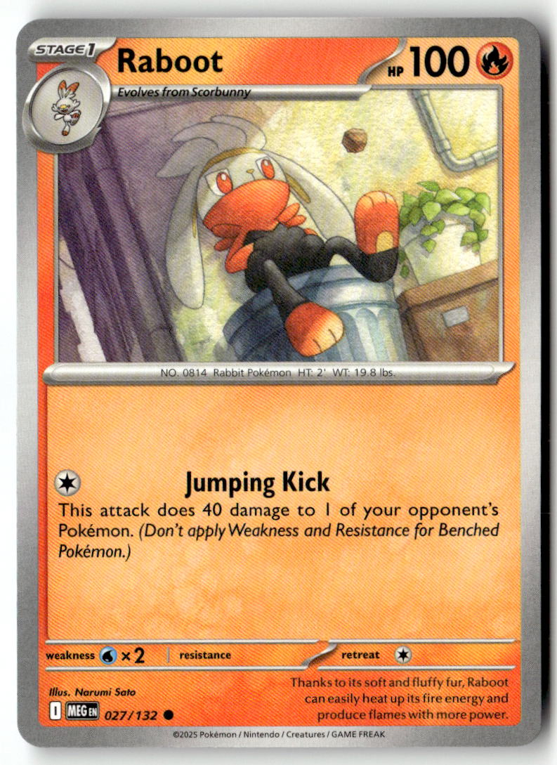 Front of Raboot 027/132 from Mega Evolution