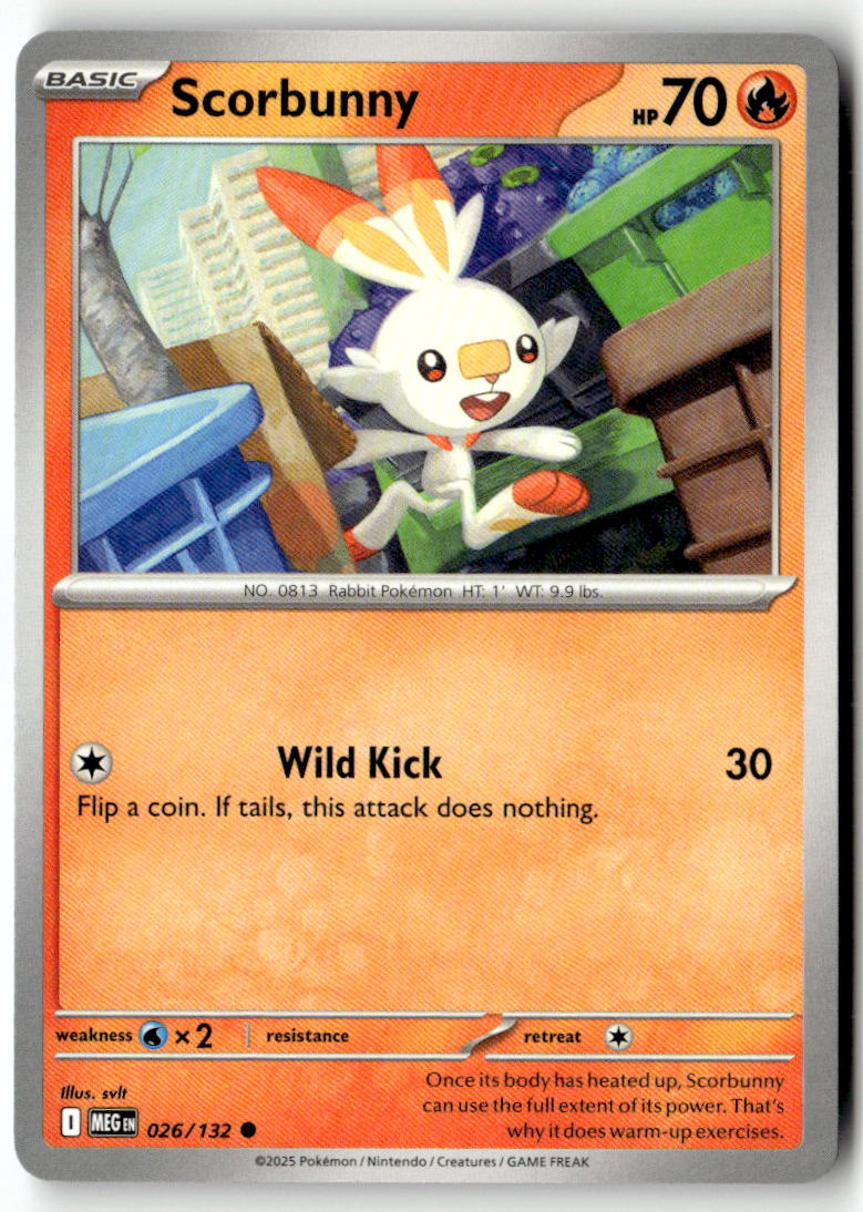 Front of Scorbunny 026/132 from Mega Evolution