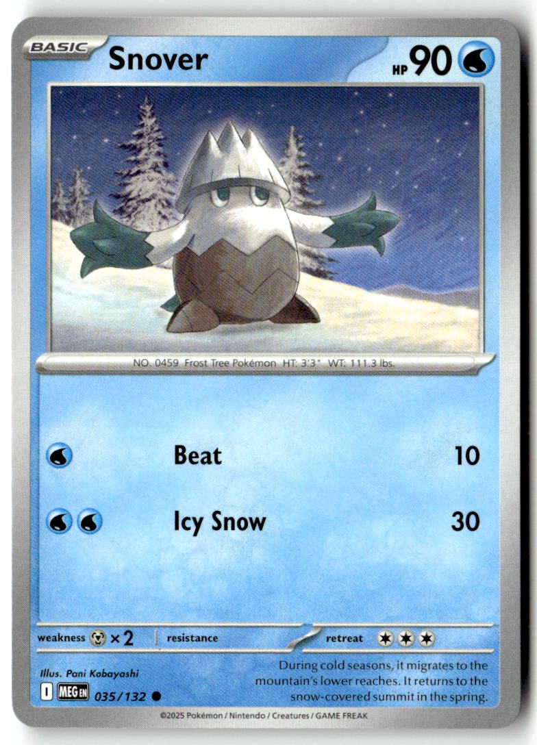 Front of Snover 035/132 from Mega Evolution