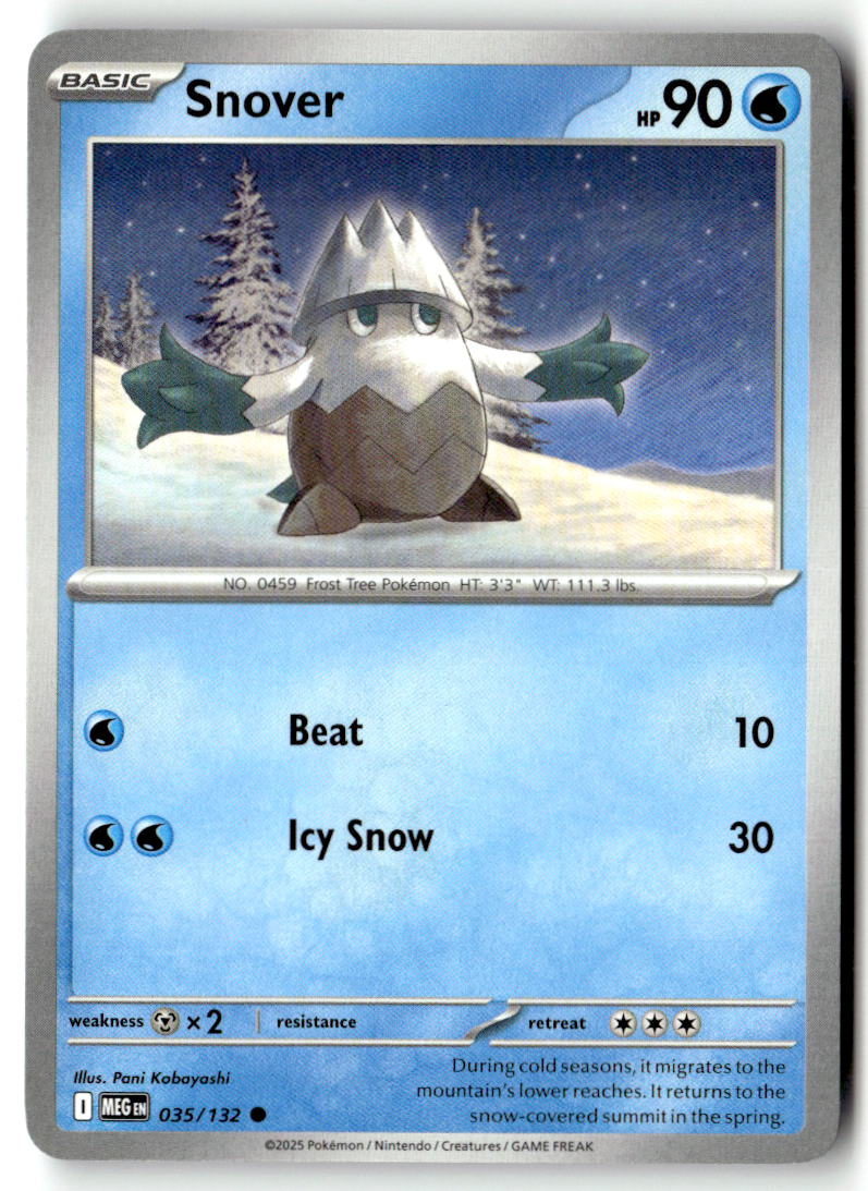 Front of Snover 035/132 from Mega Evolution