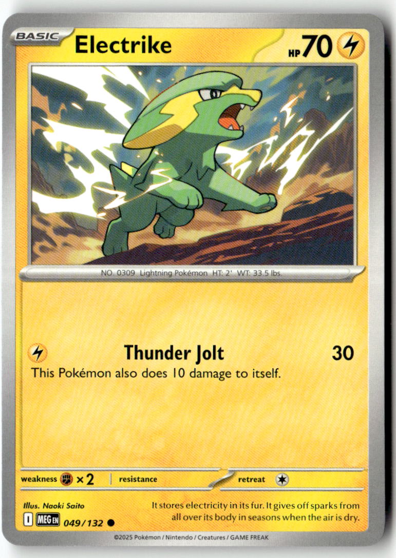 Front of Electrike 049/132 from Mega Evolution