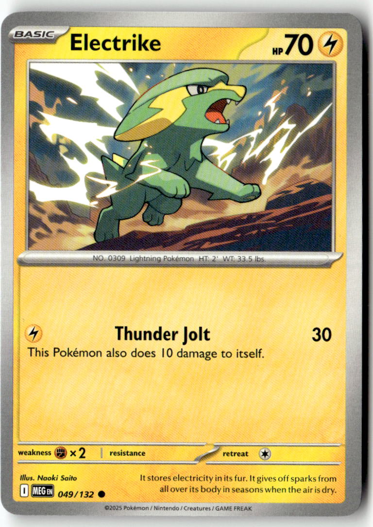 Front of Electrike 049/132 from Mega Evolution