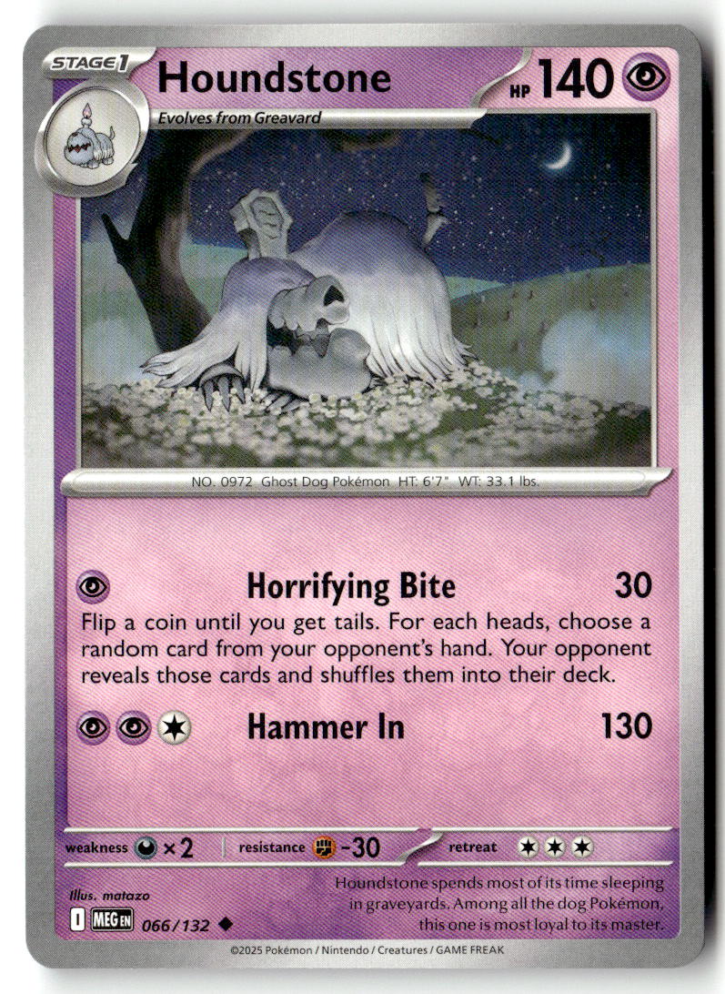 Front of Houndstone 066/132 from Mega Evolution