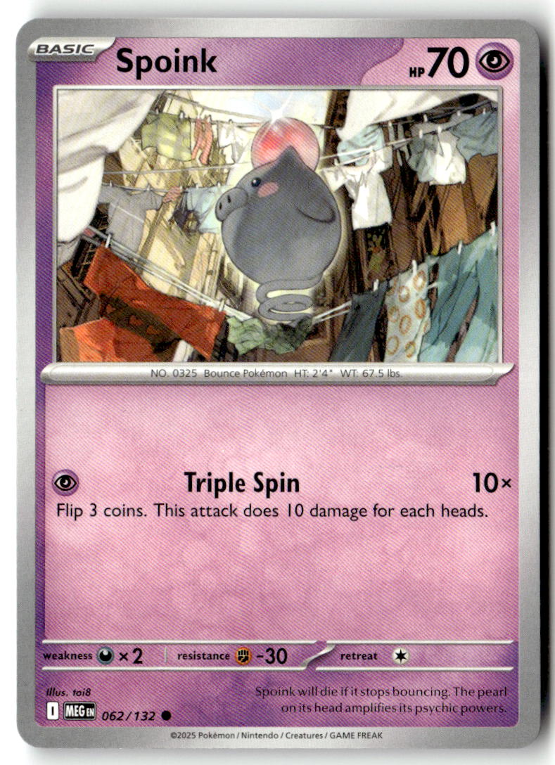 Front of Spoink 062/132 from Mega Evolution