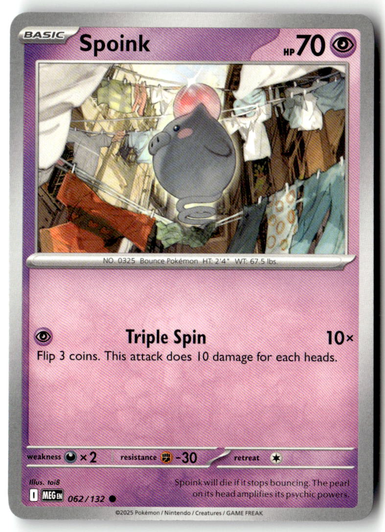 Front of Spoink 062/132 from Mega Evolution