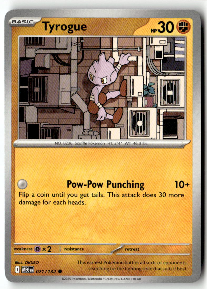 Front of Tyrogue 071/132 from Mega Evolution