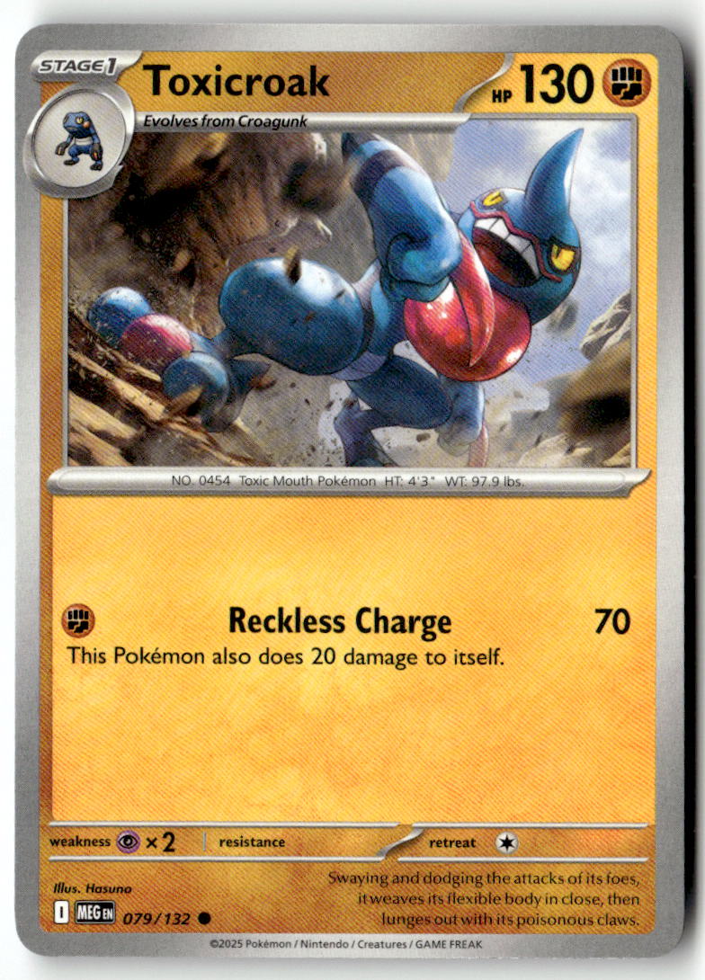 Front of Toxicroak 079/132 from Mega Evolution