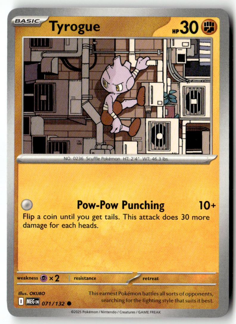 Front of Tyrogue 071/132 from Mega Evolution
