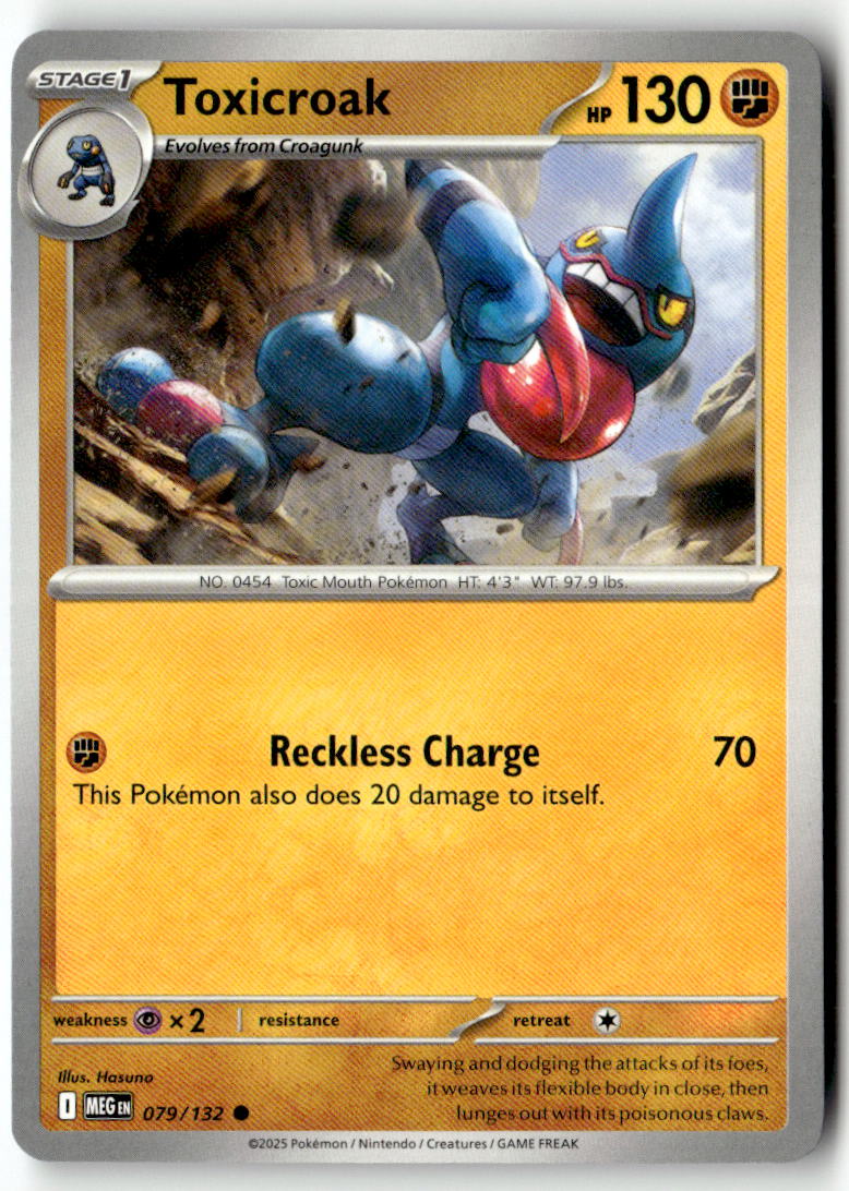 Front of Toxicroak 079/132 from Mega Evolution
