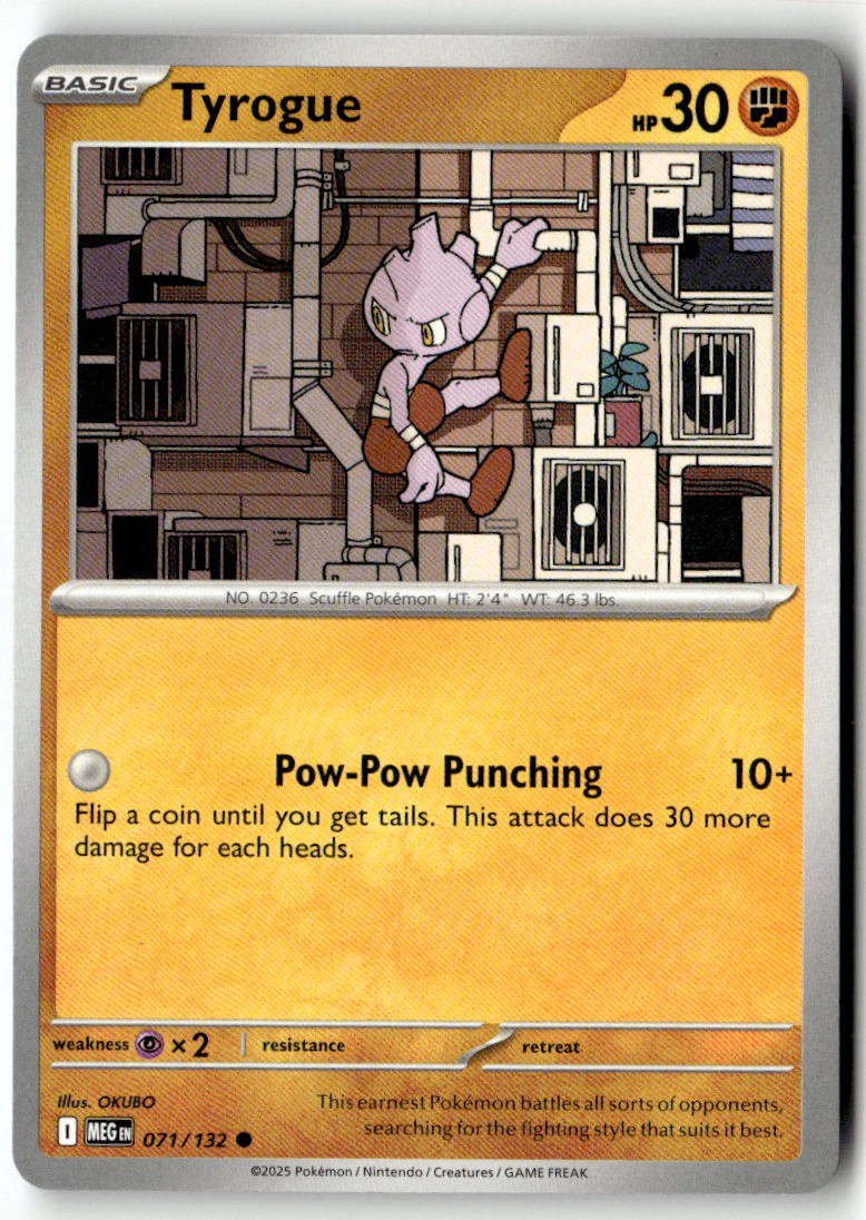 Front of Tyrogue 071/132 from Mega Evolution